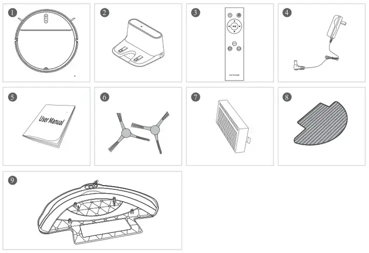 Shenzhen Takdir Intelligent Electric Appliance V32S Robot Vacuum - Packing List