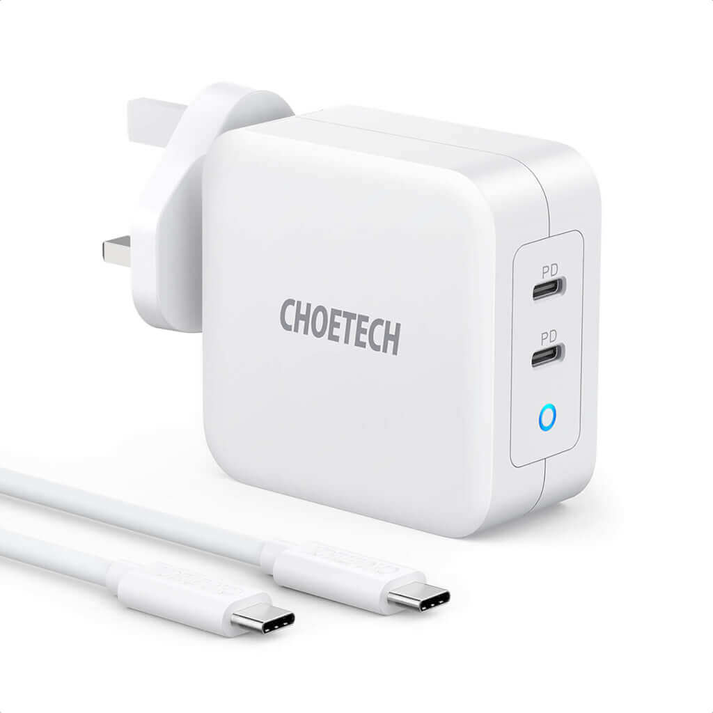 Choetech 100W PD GaN Dual USB Type C Fastest Charger for Macbook & Type C Devices