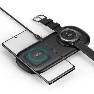 Choetech 2 in 1 Wireless Charging Pad for Qi Enable Phones & Samsung Galaxy Watch