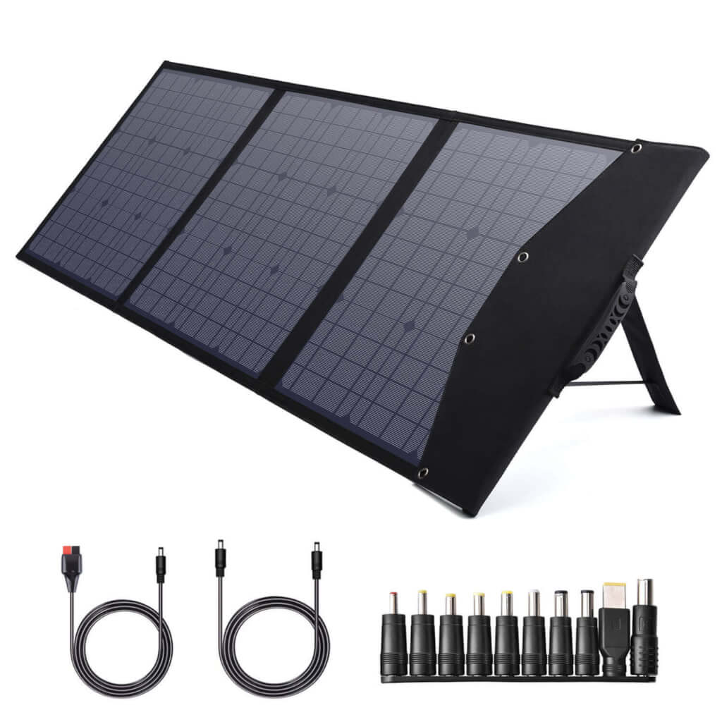 Solar Charger Choetech 120W  with Kickstand 18V DC + 60W PD Type C for Outdoor Camping & Trekking