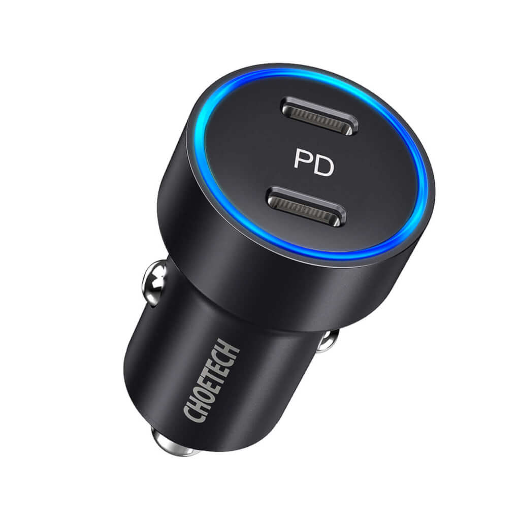 CHOETECH 40W Dual PD Port USB Type C Fast Car Charger, C0054