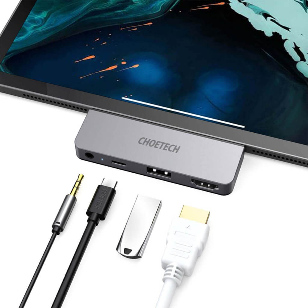 Choetech 4 in 1 USB type C Adapter,Type-C to Audio,PD,QC ,HDMI Adapter