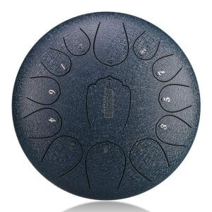 Steel Tongue Drum 12 Inches 13 Notes Percussion Instrument Hand Pan Drum with Drum Mallets Carry Bag Musical Book