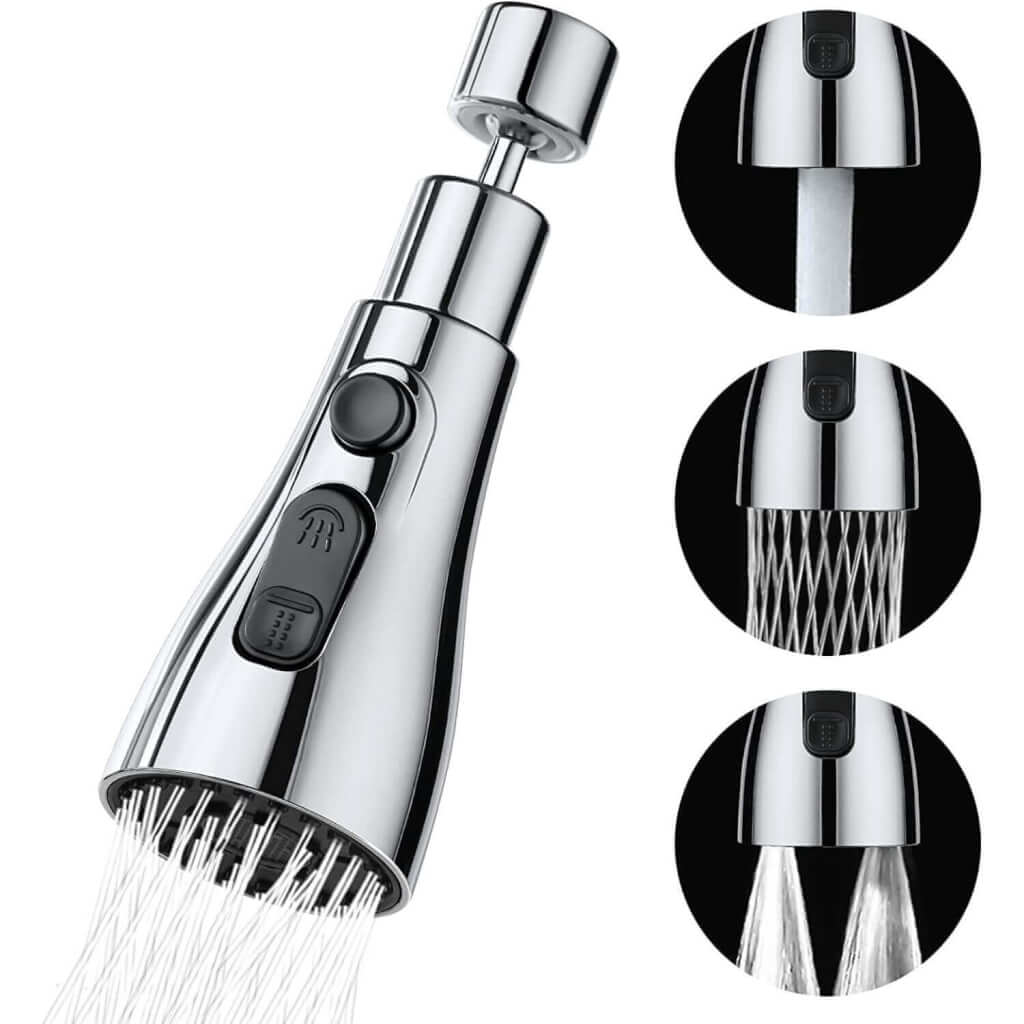 Kitchen Tap Spray Head Faucet with 3 Modes Tap Bubbler Head Aerator