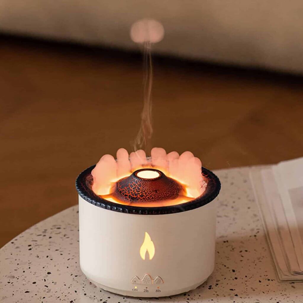 Volcano Aroma Essential Oil Diffuser Flamelight Ultrasonic Oil Humidifier Best Gift for Christmas
