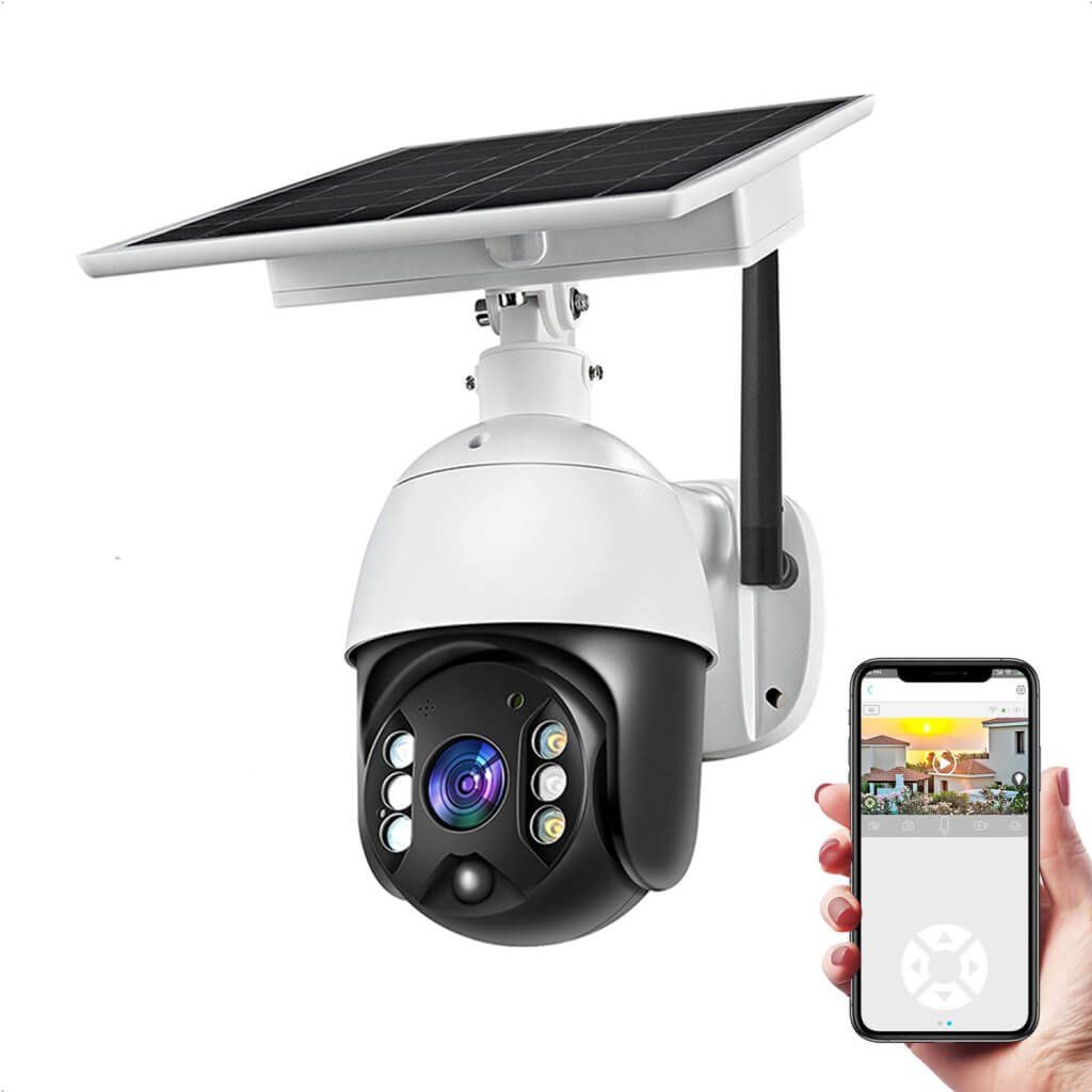 Solar Powered Wifi Supported Rotating Security Surveillance Camera rechargable, wifi connection