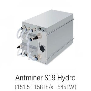 Bitmain Antminer S19 Hyd. BTC Hashrate 151.5T 34.5J/T Consumption 5226W Hydro cooling Miner-Brandnew with official warranty